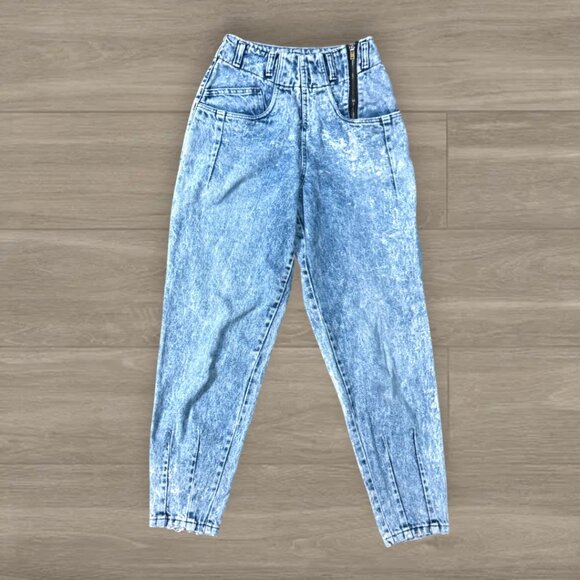 Vintage Paris Sport Club Universal Acid Wash High Waist Mom Jeans Women’s 7 - Picture 1 of 5